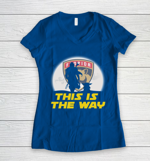 Florida Panthers NHL Ice Hockey Star Wars Yoda And Mandalorian This Is The Way Women's V-Neck T-Shirt 7
