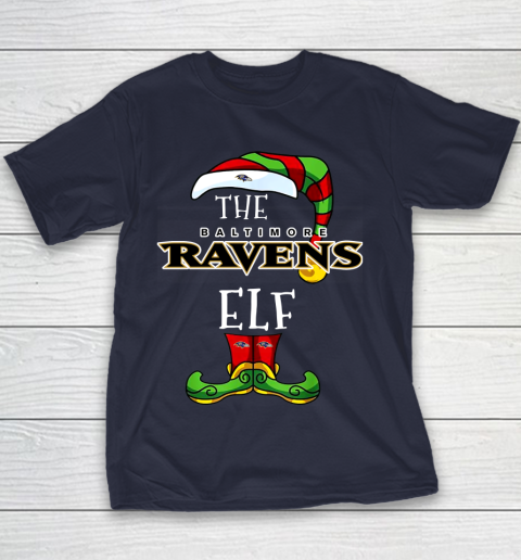 Baltimore Ravens Christmas ELF Funny NFL Youth T-Shirt 2