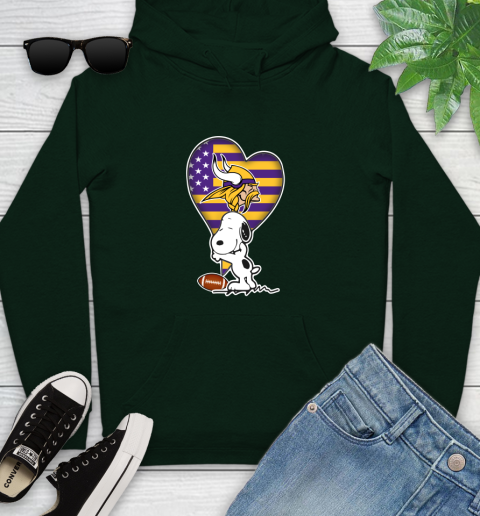 Minnesota Vikings NFL Football The Peanuts Movie Adorable Snoopy Youth Hoodie 13