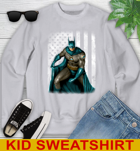 Miami Dolphins NFL Football Batman DC American Flag Shirt Youth Sweatshirt 3