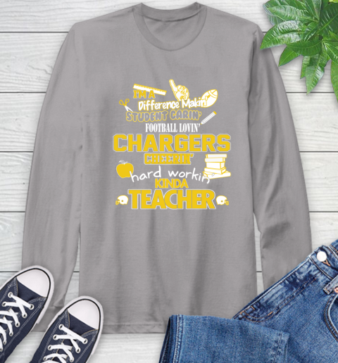 Los Angeles Chargers NFL I'm A Difference Making Student Caring Football Loving Kinda Teacher Long Sleeve T-Shirt 6