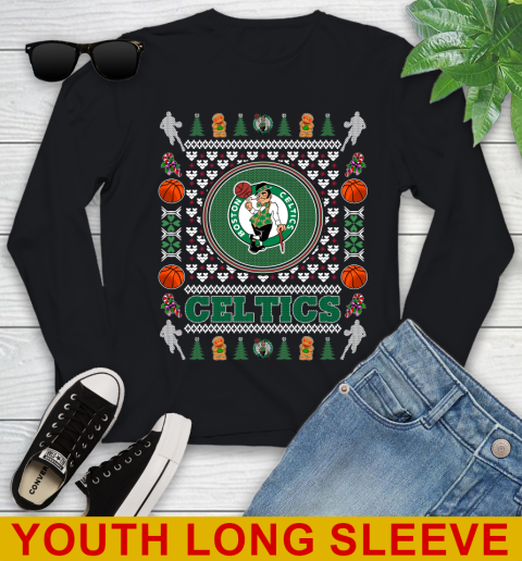 Boston Celtics Merry Christmas NBA Basketball Loyal Fan Youth Long Sleeve