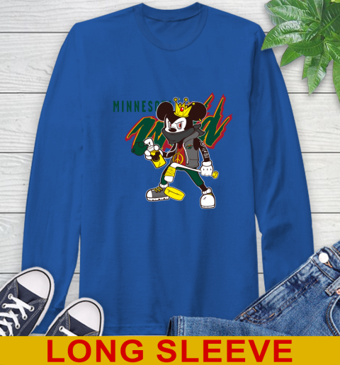 Minnesota Wild NHL Hockey Mickey Peace Sign Sports Long Sleeve T-Shirt 9