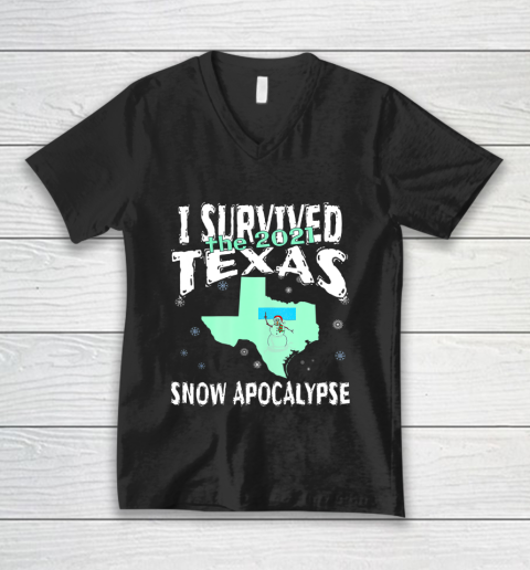 I Survived the 2021 Texas Snow Apocalypse V-Neck T-Shirt