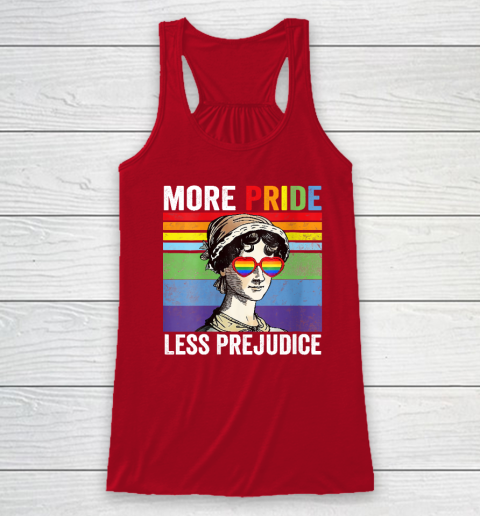 More Pride Less Prejudice Pride Month Funny Racerback Tank 4