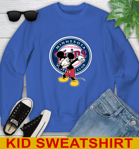 Minnesota Twins MLB Baseball Dabbing Mickey Disney Sports Youth Sweatshirt 7