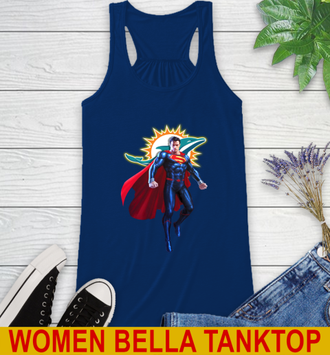 NFL Superman DC Sports Football Miami Dolphins Racerback Tank 9