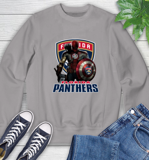 NHL Captain America Thor Spider Man Hawkeye Avengers Endgame Hockey Florida Panthers Sweatshirt 5