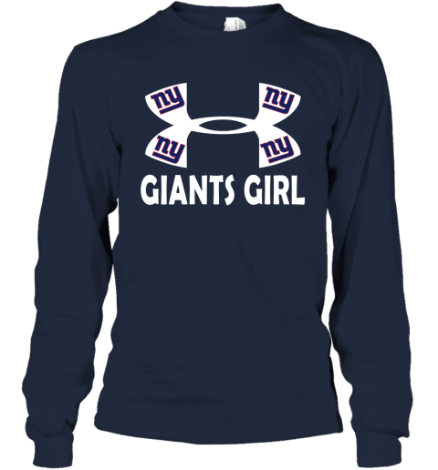 NFL New York Giants Girl Under Armour Football Sports uMGKAv7CRTF long sleeve tee 14 95 151514 front navy