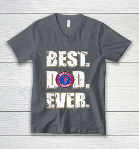 NBA Detroit Pistons Basketball Best Dad Ever Family Shirt V-Neck T-Shirt 4
