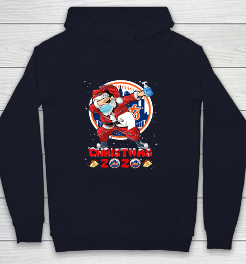 New York Mets Funny Santa Claus Dabbing Christmas 2020 MLB Youth Hoodie 2