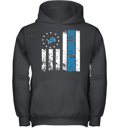 NFL Detroit Lions American Flag Youth Sweatshirt - Rookbrand