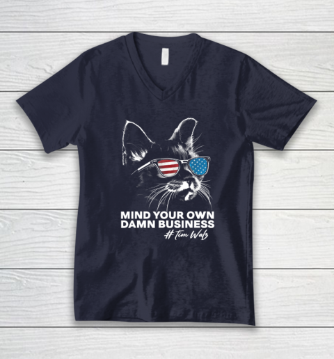 Mind Your Own Damn Business Harris Waltz Cat Lady V-Neck T-Shirt 2