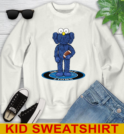 NFL Football Detroit Lions Kaws Bff Blue Figure Shirt Youth Sweatshirt