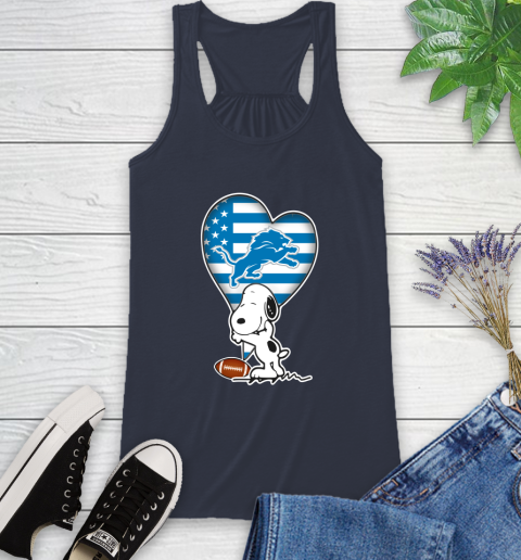 Detroit Lions NFL Football The Peanuts Movie Adorable Snoopy Racerback Tank 12