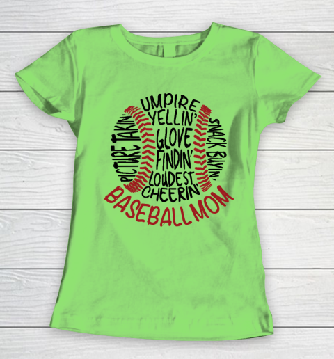 Mother's Day Funny Gift Ideas Apparel  Baseball Mom 2 T Shirt Women's T-Shirt 5