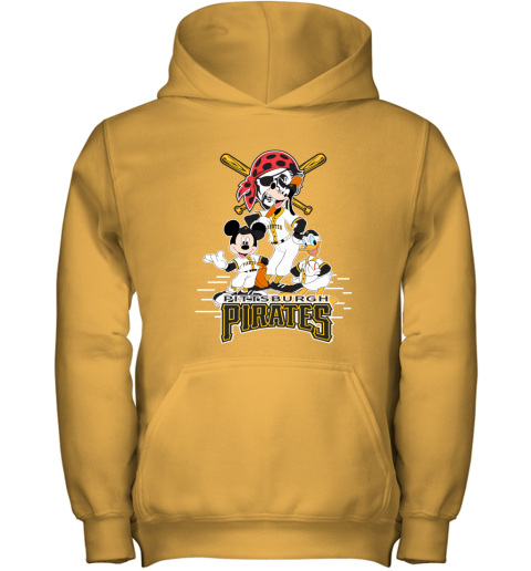 Pittsburgh Pirates Mickey Donald And Goofy Baseball Youth Hoodie 
