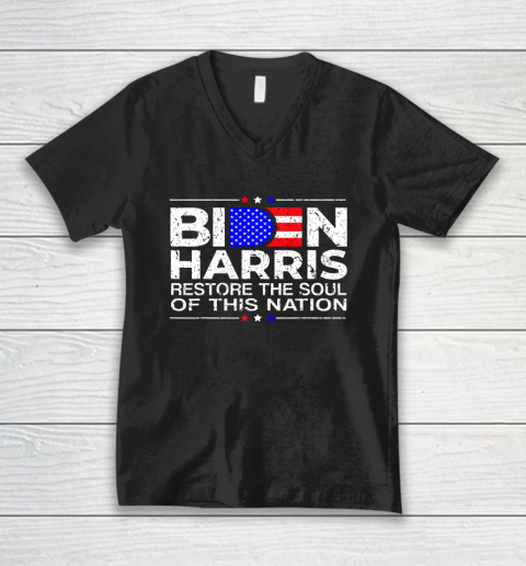Restore the soul of this nation _ Biden Harris 2020 Democrat V-Neck T-Shirt