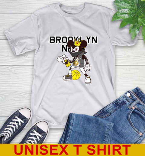 Brooklyn Nets NBA Basketball Mickey Peace Sign Sports T-Shirt - Image 13