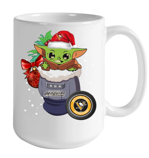 Pittsburgh Penguins Christmas Baby Yoda Star Wars Funny Happy NHL Color Changing Mug 15oz 2
