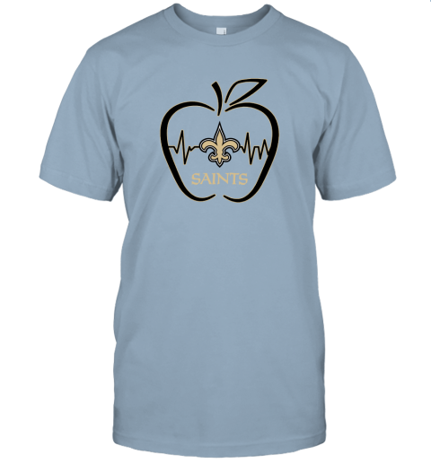 Apple Heartbeat Teacher Symbol New Orleans Saints Unisex Jersey Tee