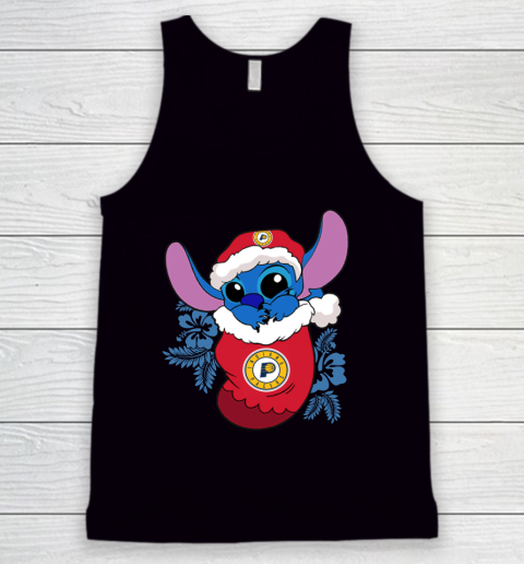 Indiana Pacers Christmas Stitch In The Sock Funny Disney NBA Tank Top