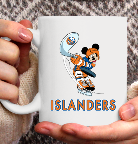 NHL Hockey New York Islanders Cheerful Mickey Mouse Shirt Ceramic Mug 15oz 2