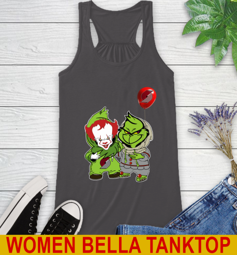 Portland Trail Blazers Baby Pennywise Grinch Christmas NBA Basketball Racerback Tank 12