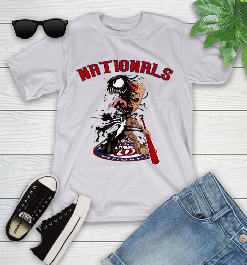 MLB Washington Nationals Baseball Venom Groot Guardians Of The Galaxy Youth T-Shirt 4