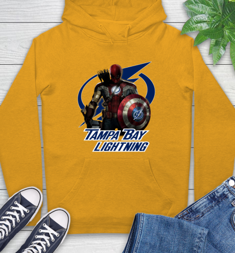 NHL Captain America Thor Spider Man Hawkeye Avengers Endgame Hockey Tampa Bay Lightning Hoodie 3
