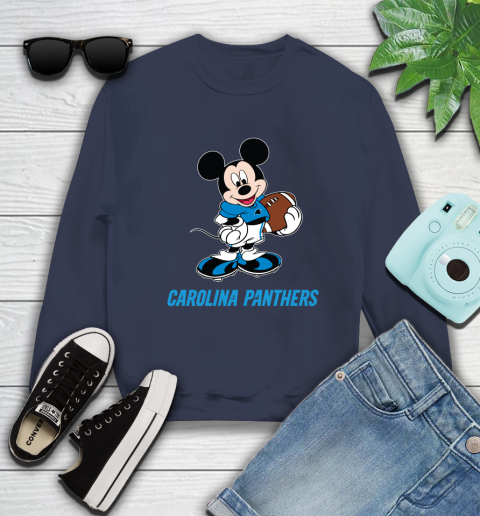 NFL Football Carolina Panthers Cheerful Mickey Mouse Shirt Sweatshirt 3