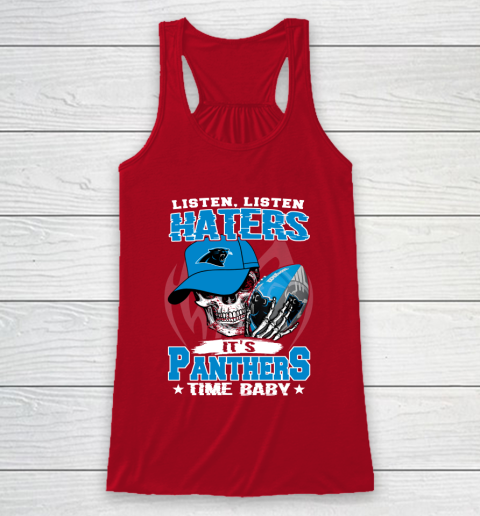 Listen Haters It is PANTHERS Time Baby NFL Racerback Tank 4