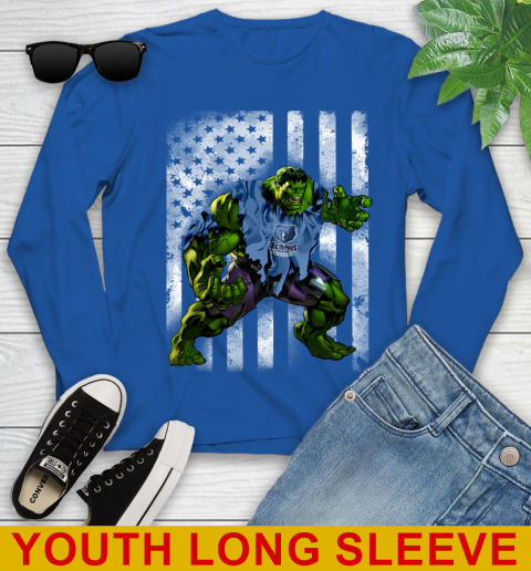 Memphis Grizzlies Hulk Marvel Avengers NBA Basketball American Flag Youth Long Sleeve 10