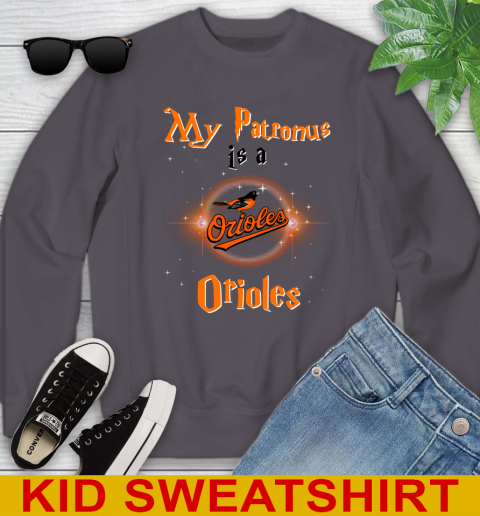 MLB Baseball Harry Potter My Patronus Is A Baltimore Orioles Youth Sweatshirt 6 MLB Baseball Harry Potter My Patronus Is A Baltimore Orioles Youth Sweatshirt - Image 6
