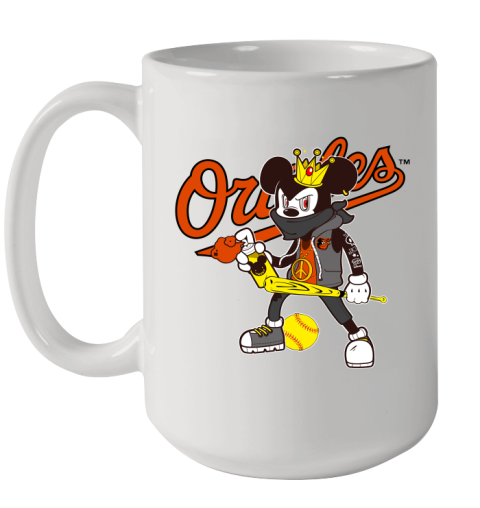 Baltimore Orioles MLB Baseball Mickey Peace Sign Sports Ceramic Mug 15oz