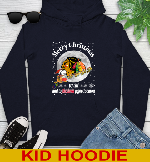 Chicago Blackhawks Merry Christmas To All And To Blackhawks A Good Season NHL Hockey Sports Youth Hoodie 3