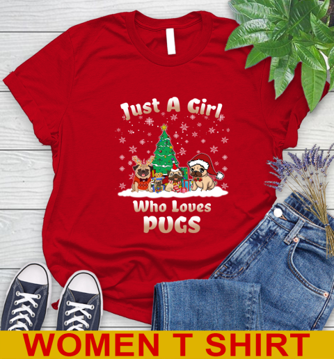 Christmas Just a girl who love pugs dog pet lover 95