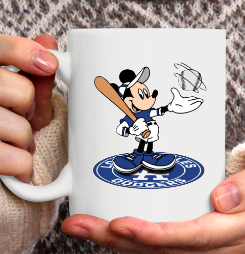 MLB Baseball Los Angeles Dodgers Cheerful Mickey Disney Shirt Ceramic Mug 11oz 2