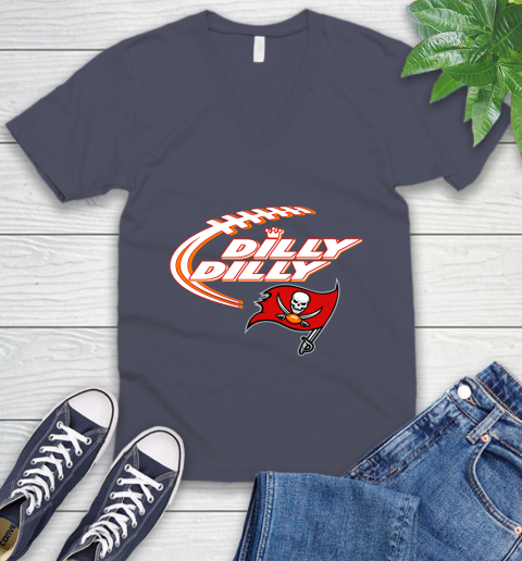 NFL Tampa Bay Buccaneers Dilly Dilly Football Sports V-Neck T-Shirt 9