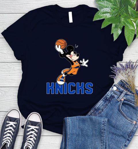 NBA Basketball New York Knicks Cheerful Mickey Mouse Shirt Women's T-Shirt 3