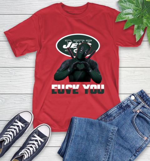 NHL New York Jets Deadpool Love You Fuck You Football Sports T-Shirt 11