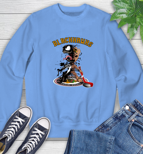 NHL Chicago Blackhawks Hockey Venom Groot Guardians Of The Galaxy Sweatshirt 11