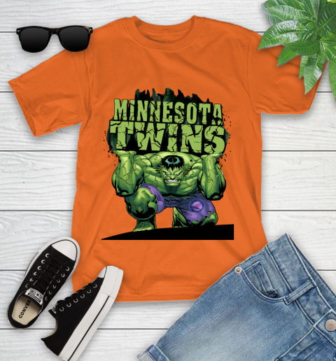Minnesota Twins MLB Baseball Incredible Hulk Marvel Avengers Sports Youth T-Shirt 7