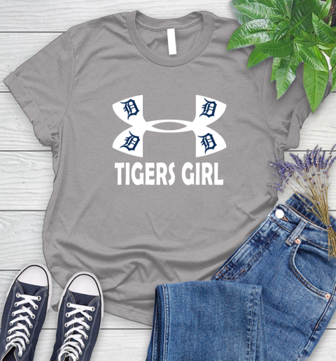 MLB Detroit Tigers Girl Under Armour Baseball Sports Women's T-Shirt 5
