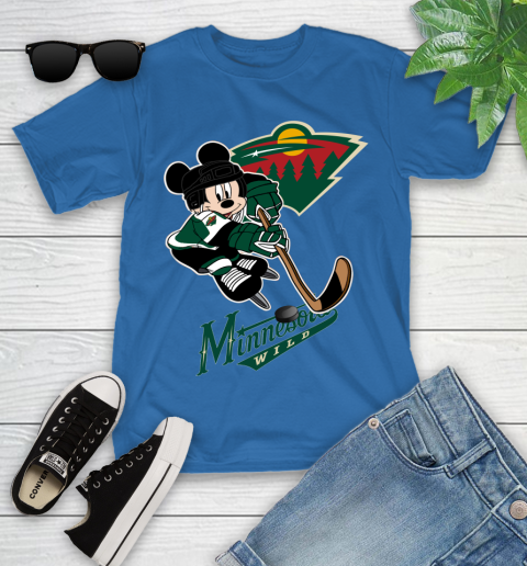 NHL Minnesota Wild Mickey Mouse Disney Hockey T Shirt Youth T-Shirt 9