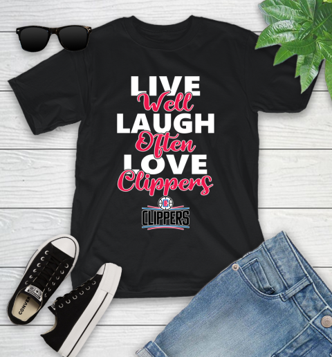 NBA Basketball LA Clippers Live Well Laugh Often Love Shirt Youth T-Shirt