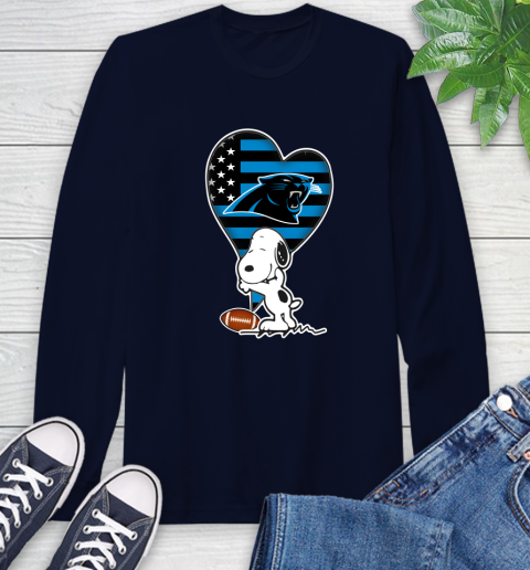 Carolina Panthers NFL Football The Peanuts Movie Adorable Snoopy Long Sleeve T-Shirt 4