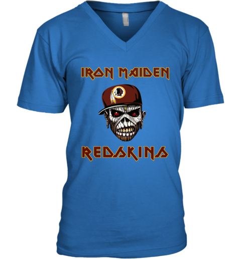 NFL Washington Redskins Iron Maiden Rock Band Music Football Sports 5Bn1RKGjRAI v neck unisex 8 95 151514 front royal