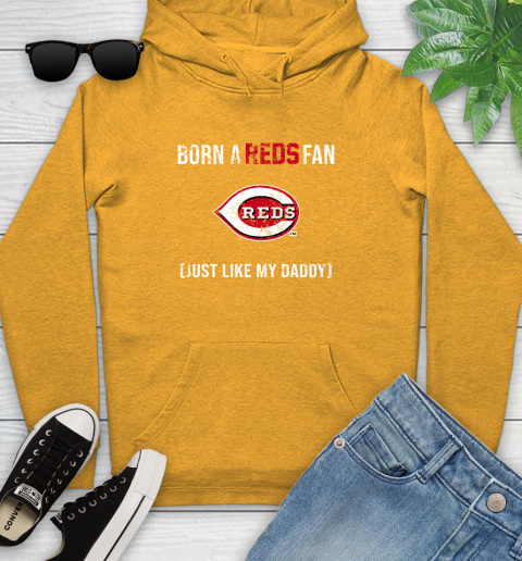 MLB Baseball Cincinnati Reds Loyal Fan Just Like My Daddy Shirt Youth Hoodie 2