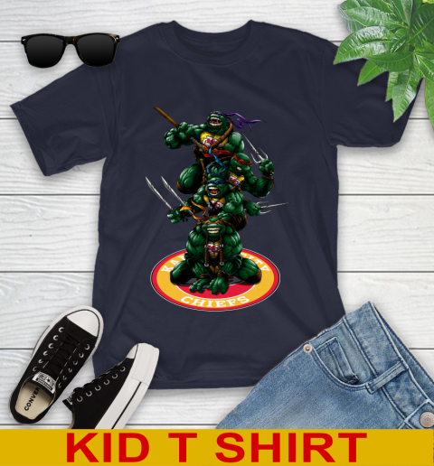 NFL Football Kansas City Chiefs Teenage Mutant Ninja Turtles Shirt Youth T-Shirt 3